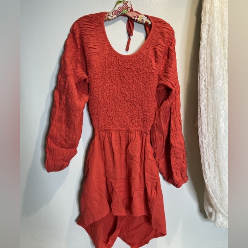 ❤️‍🔥FP Brandi Romper Smocked Balloon Long Sleeve Open back Playsuit - Picture 3 of 8